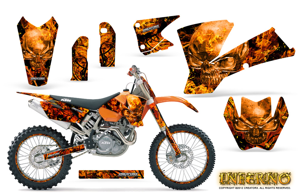 KTM C1 SX EXC MXC Graphics Kit Inferno OB NP Rims